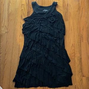 black high neck dress